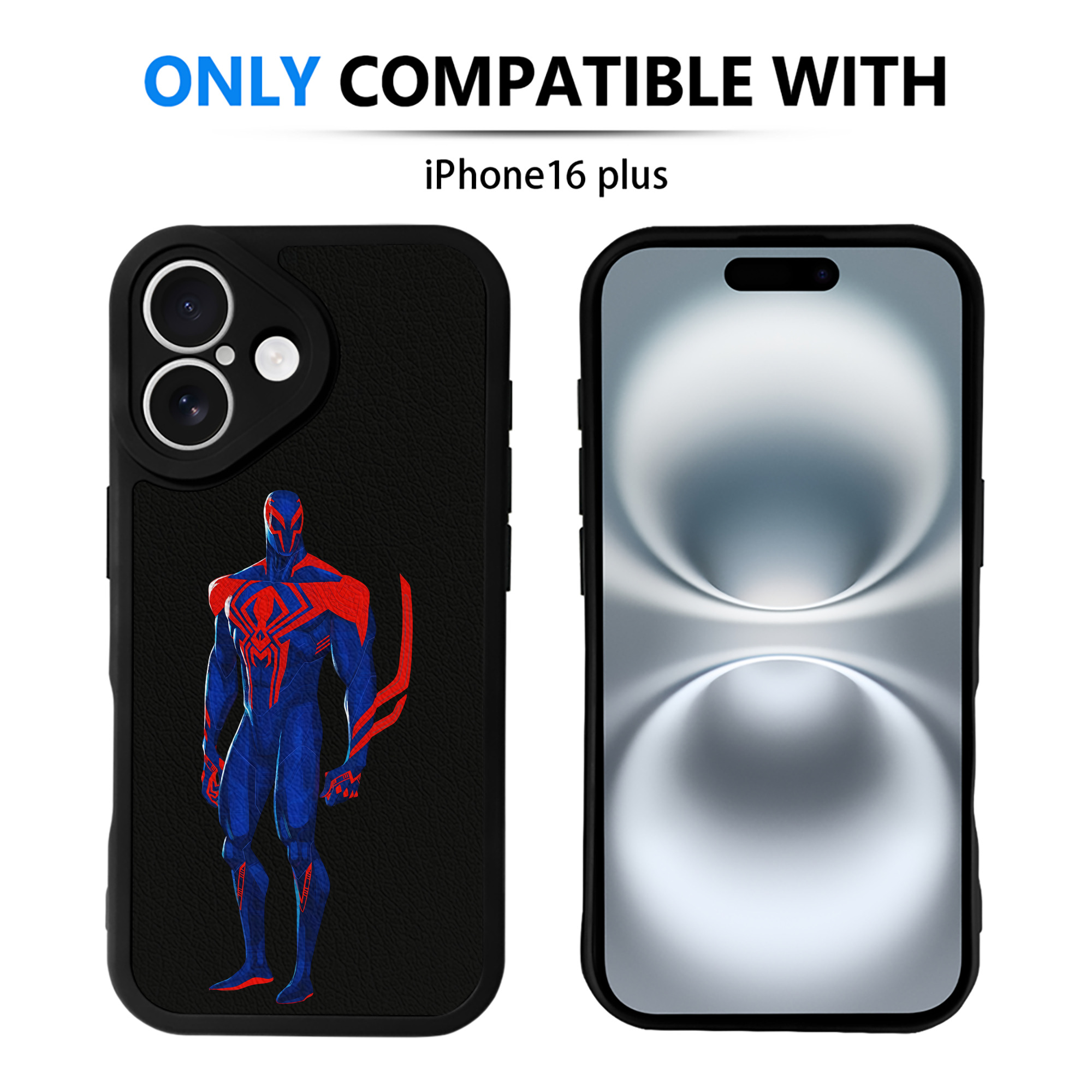 （画像用） Spider Man スパイダーマン 【iPhone 16シリーズ対応】シリコンスマホケース（レザー調） 材質：シリコン